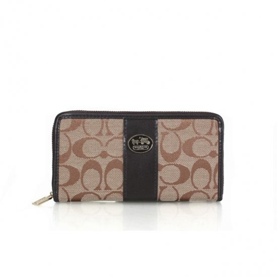 Coach Zippy Logo Signature Small Apricot Wallets FET  Coach Zippy Logo Signature Small Apricot Wallets FET